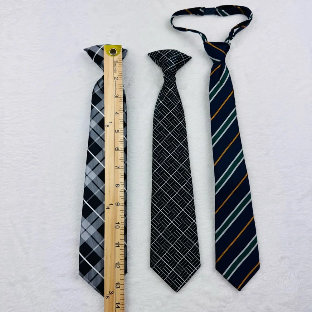 Boys clip on ties. Bundle of 3 ties. 2 clip on, 1 adjustable neck strap tie.